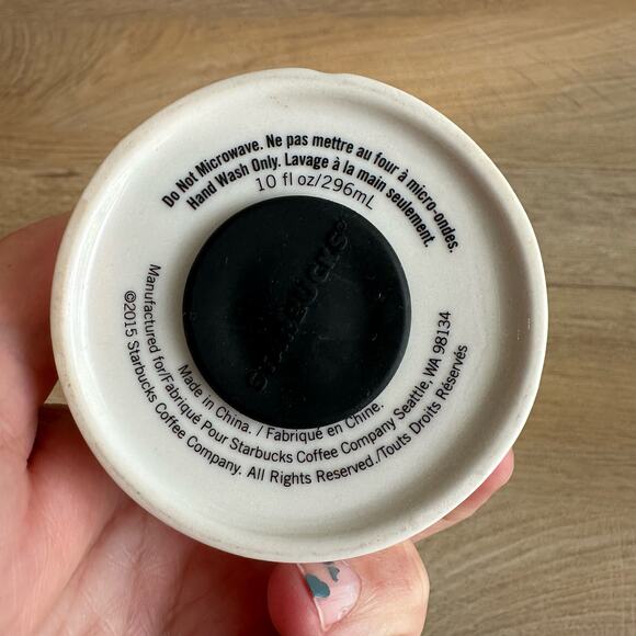 Starbucks 2015 Abstract Mermaid Face 10oz Ceramic Tumbler with lid - Picture 7 of 9